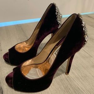 Badgley Mischka Kiara Embellished Peep Toe Heel 6